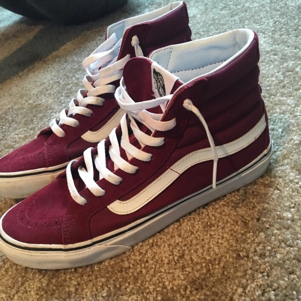 Maroon hightop vans